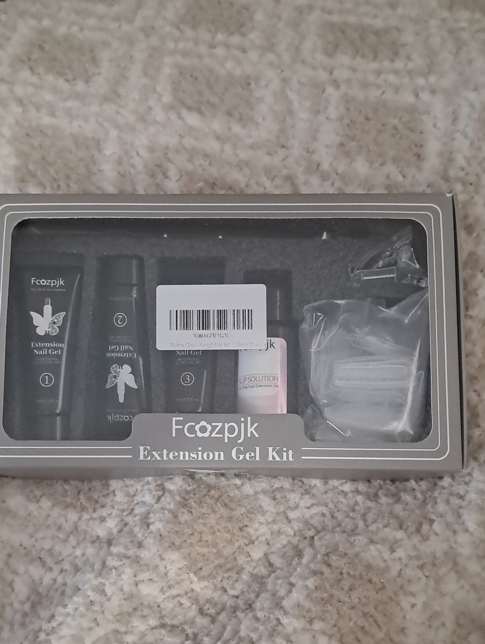 Fcozpjk Extension Gel Kit - Black & Gray Packaging